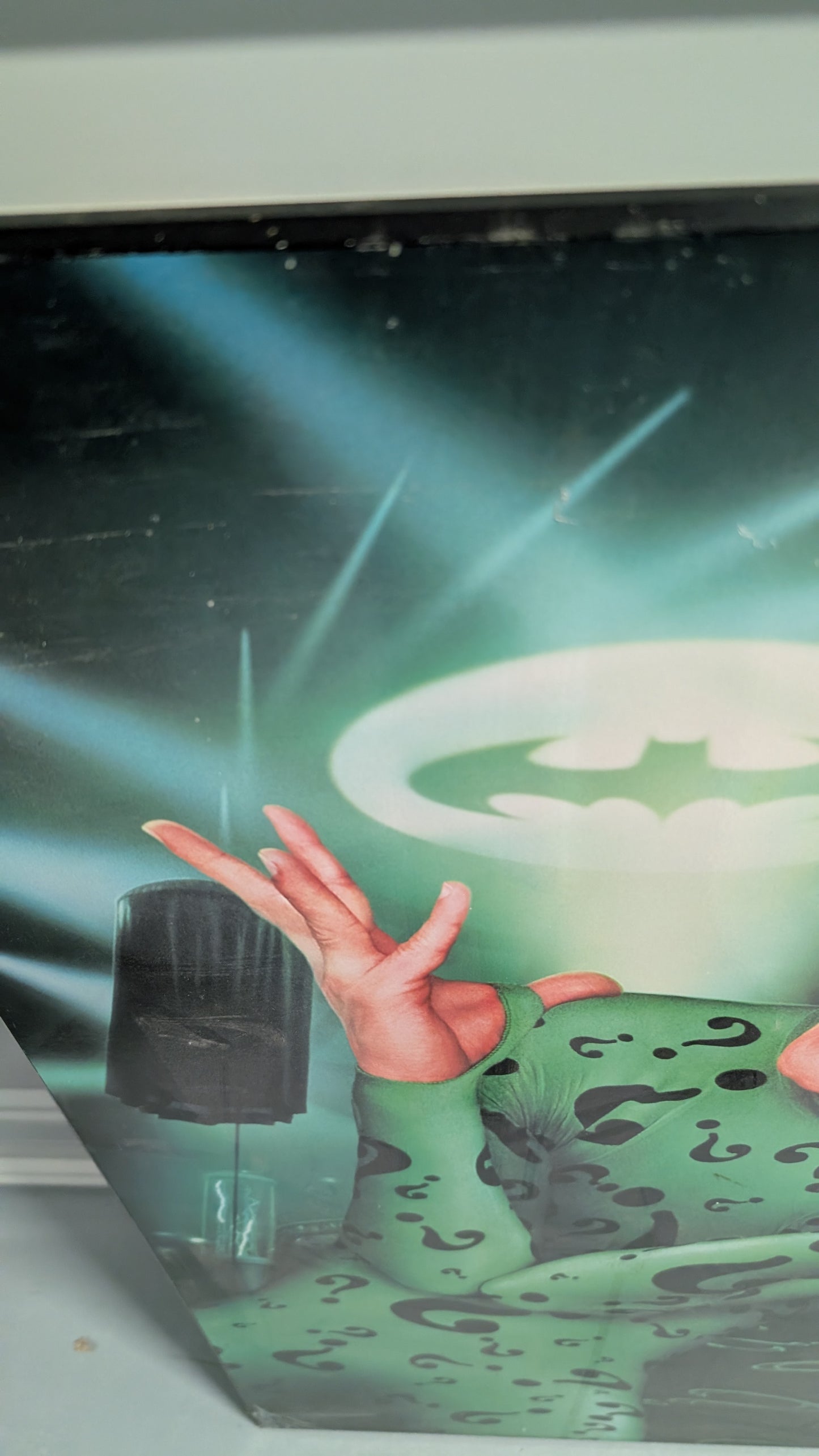 Dc comics Vintage Batman Riddler Jim Carrey Wood Panel Wall Art Approx Poster Size