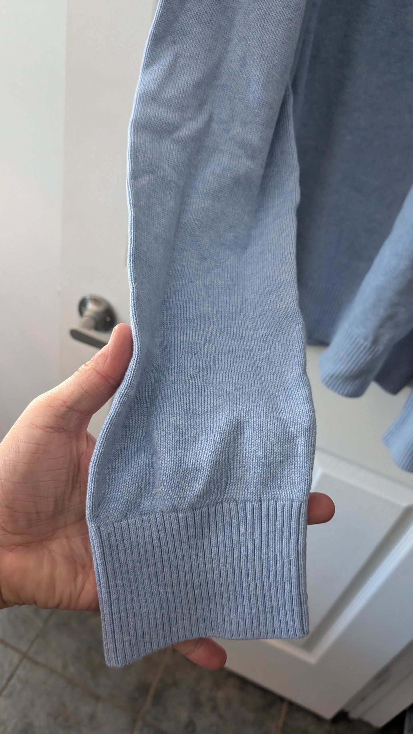 Tommy Hilfiger Men’s 1/4 Zip Knit Sweater Light Blue Cotton Size XXL