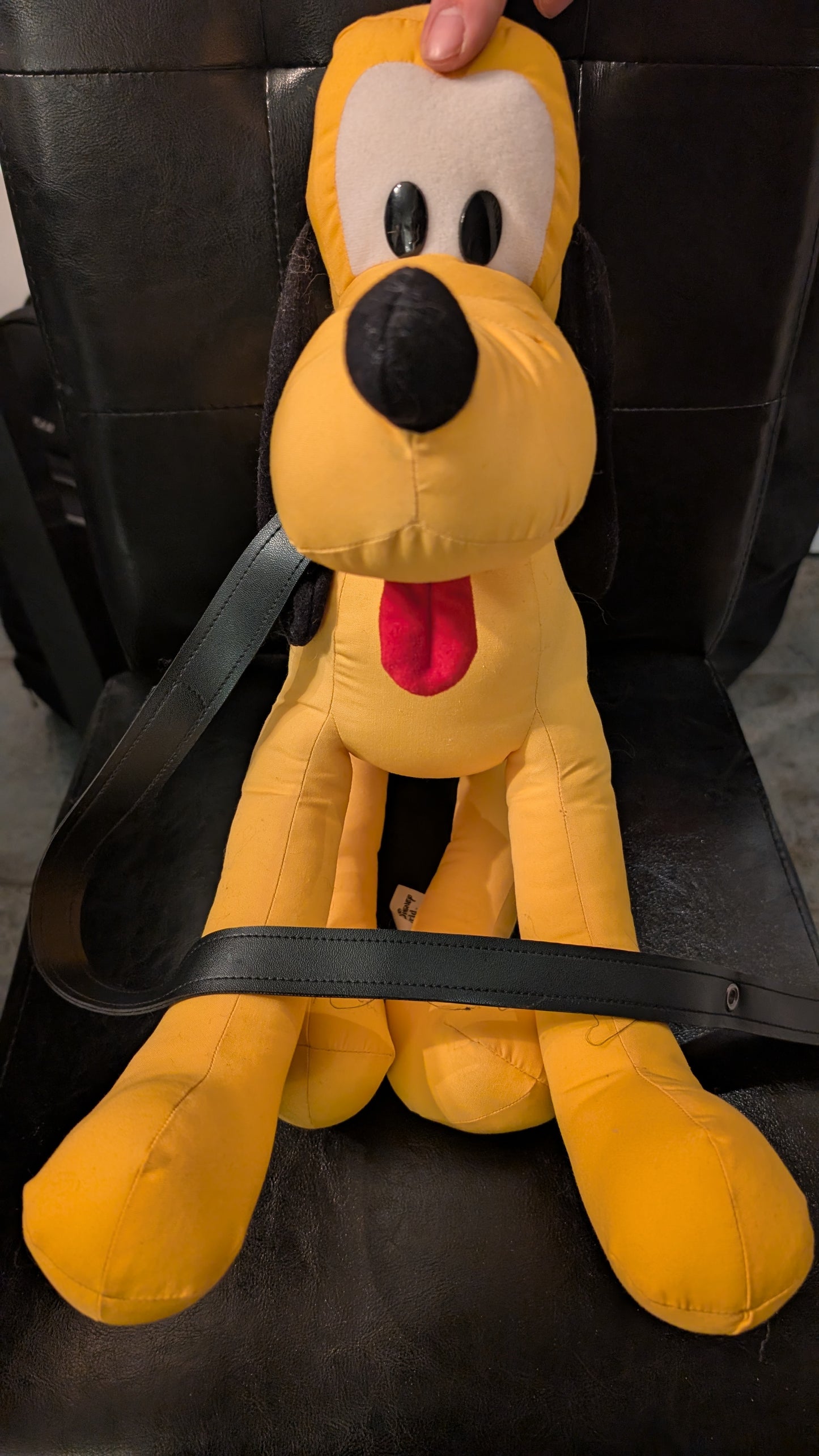Vtg Disneyland WDW Pluto Plush Toy with Leash Disney Parks Exclusive Stuffed Dog