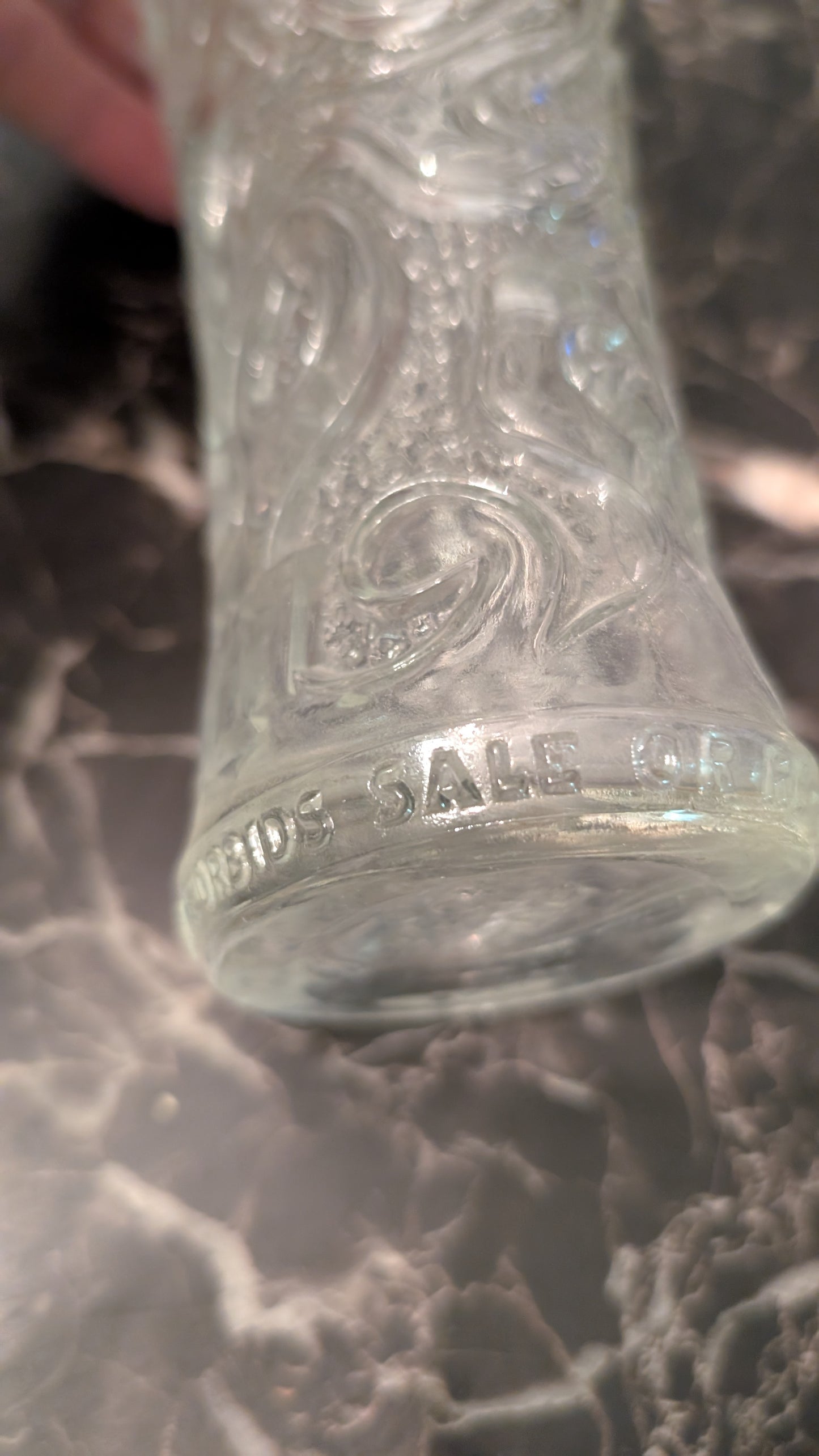 Vintage Italian Glass Decanter Bottle “LAW FORBIDS SALE OR THIS BOTTLE” Italy