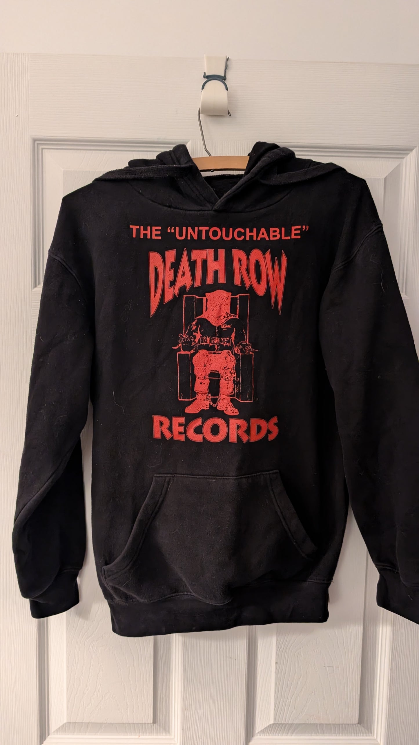 Death Row Records “Untouchable” Hoodie Black Electric Chair Logo Size S/P