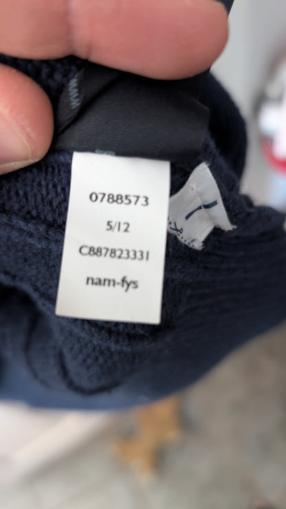 Tommy Hilfiger Men’s XXL Cable Knit V-Neck Sweater Navy Red White Preppy