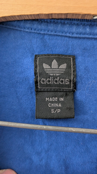 Adidas Originals Blue Trefoil Logo T-Shirt – Size S/P – Classic Graphic Tee