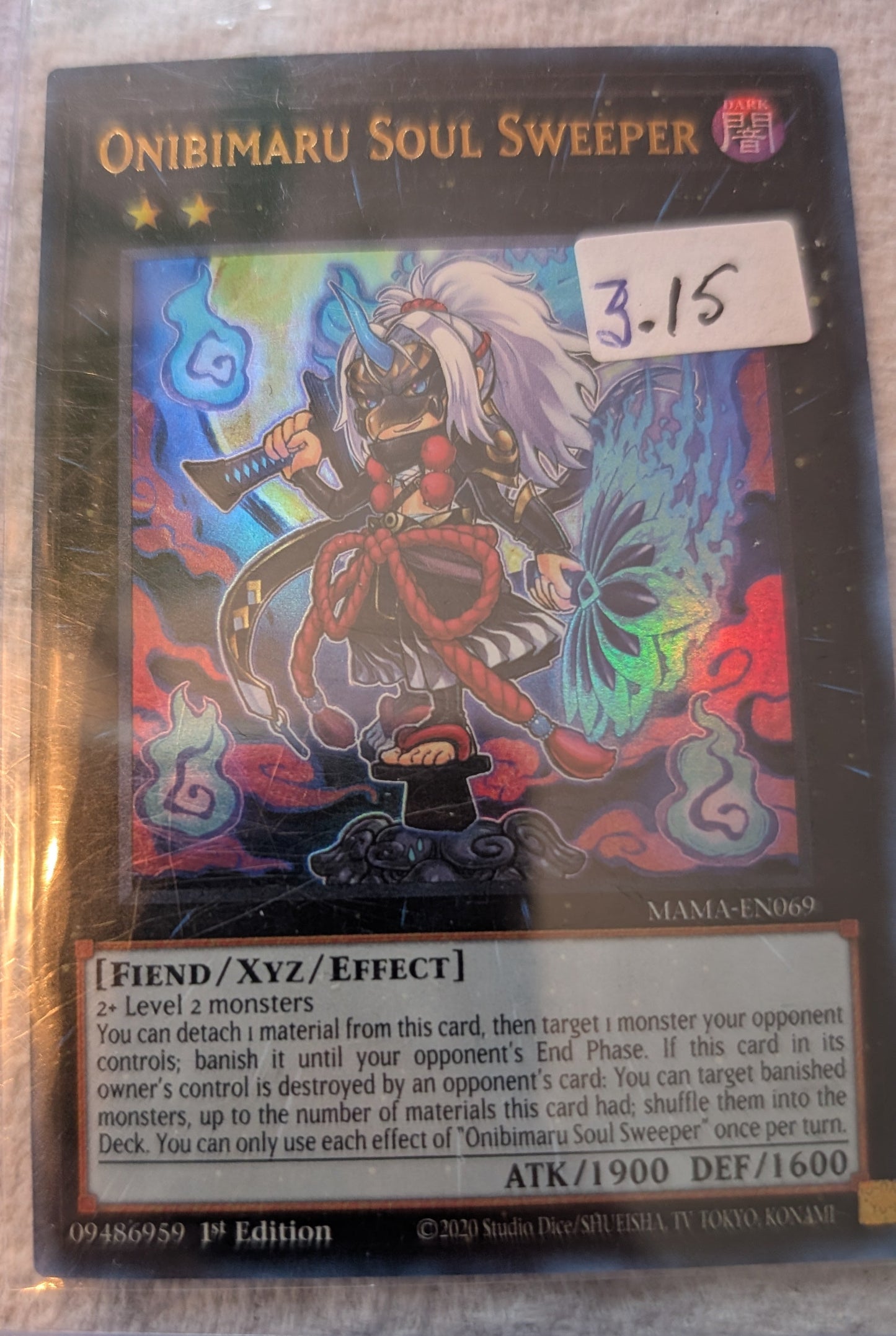 Yu-Gi-Oh! TCG Onibimaru Soul Sweeper MAMA-EN069 Ultra Rare 1st Edition Near Mint