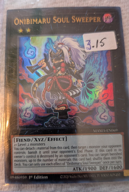 Yu-Gi-Oh! TCG Onibimaru Soul Sweeper MAMA-EN069 Ultra Rare 1st Edition Near Mint