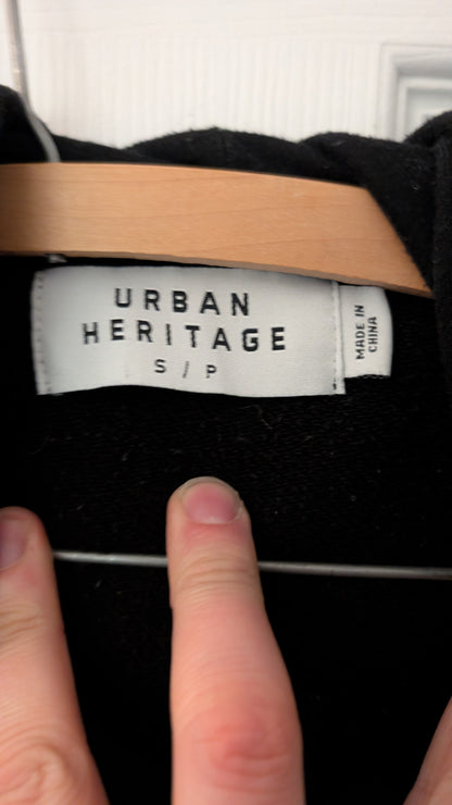 Urban Heritage Fundamentals Hoodie Black Neon Text Globe Graphic Size S/P