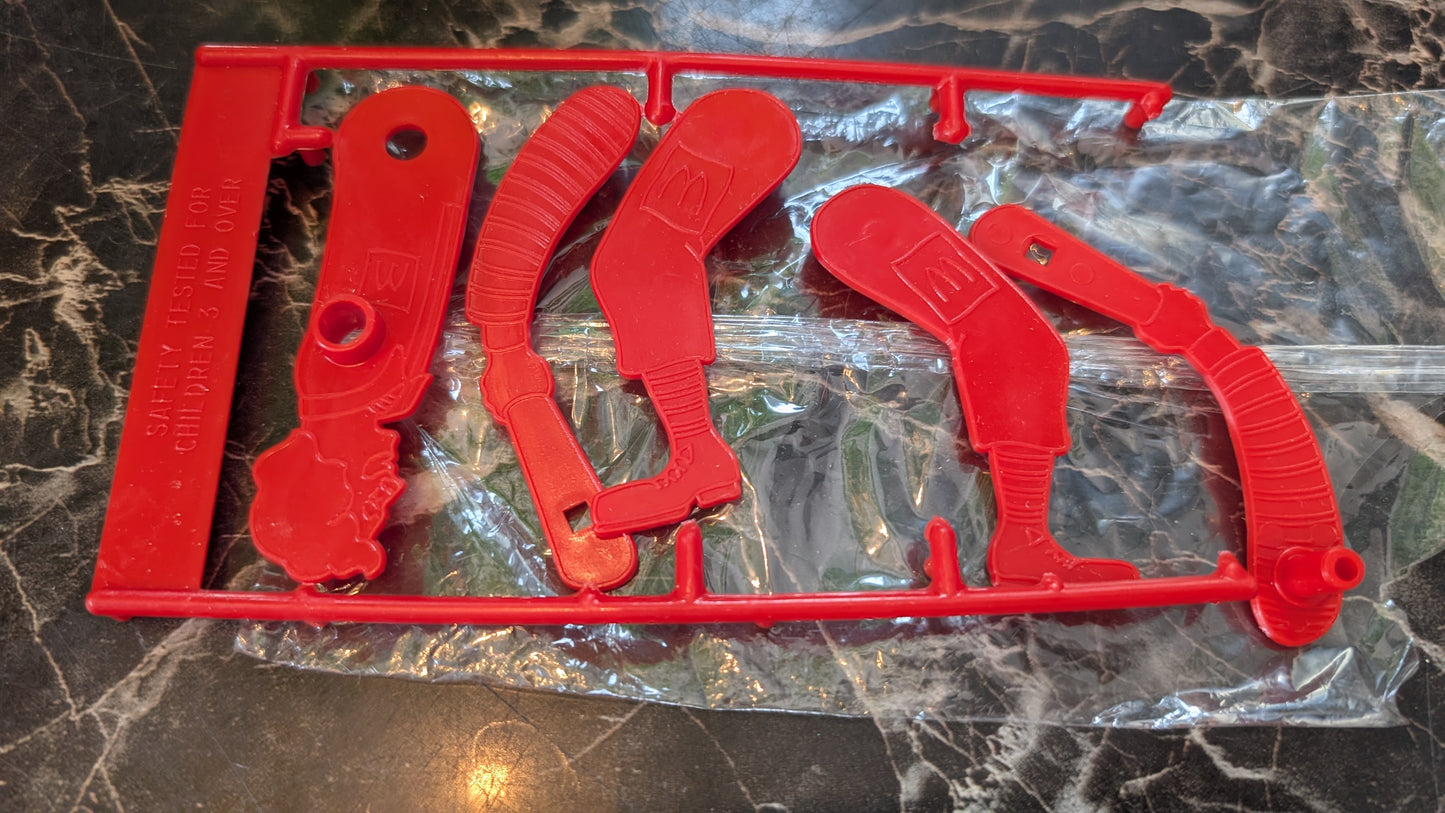 McDonald’s Acrobate 1987 Canada Happy Meal Toy RED Unassembled Uncut Sprue