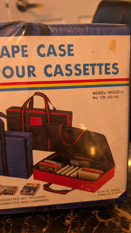 Vintage 1980s Tape Mate Cassette Tape Carrying Case Holds 30–48 Tapes Adjustable Strap