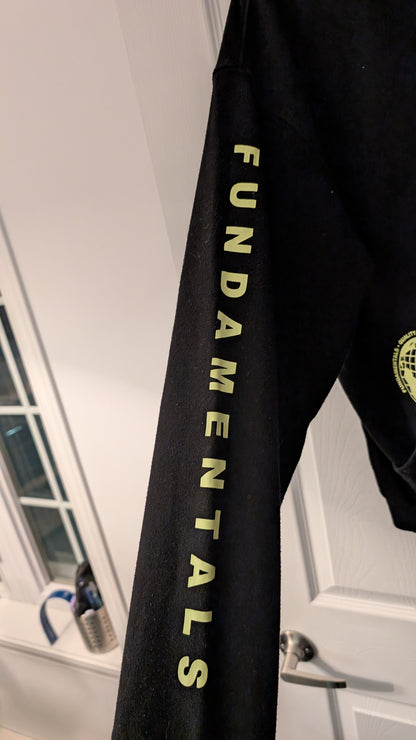 Urban Heritage Fundamentals Hoodie Black Neon Text Globe Graphic Size S/P