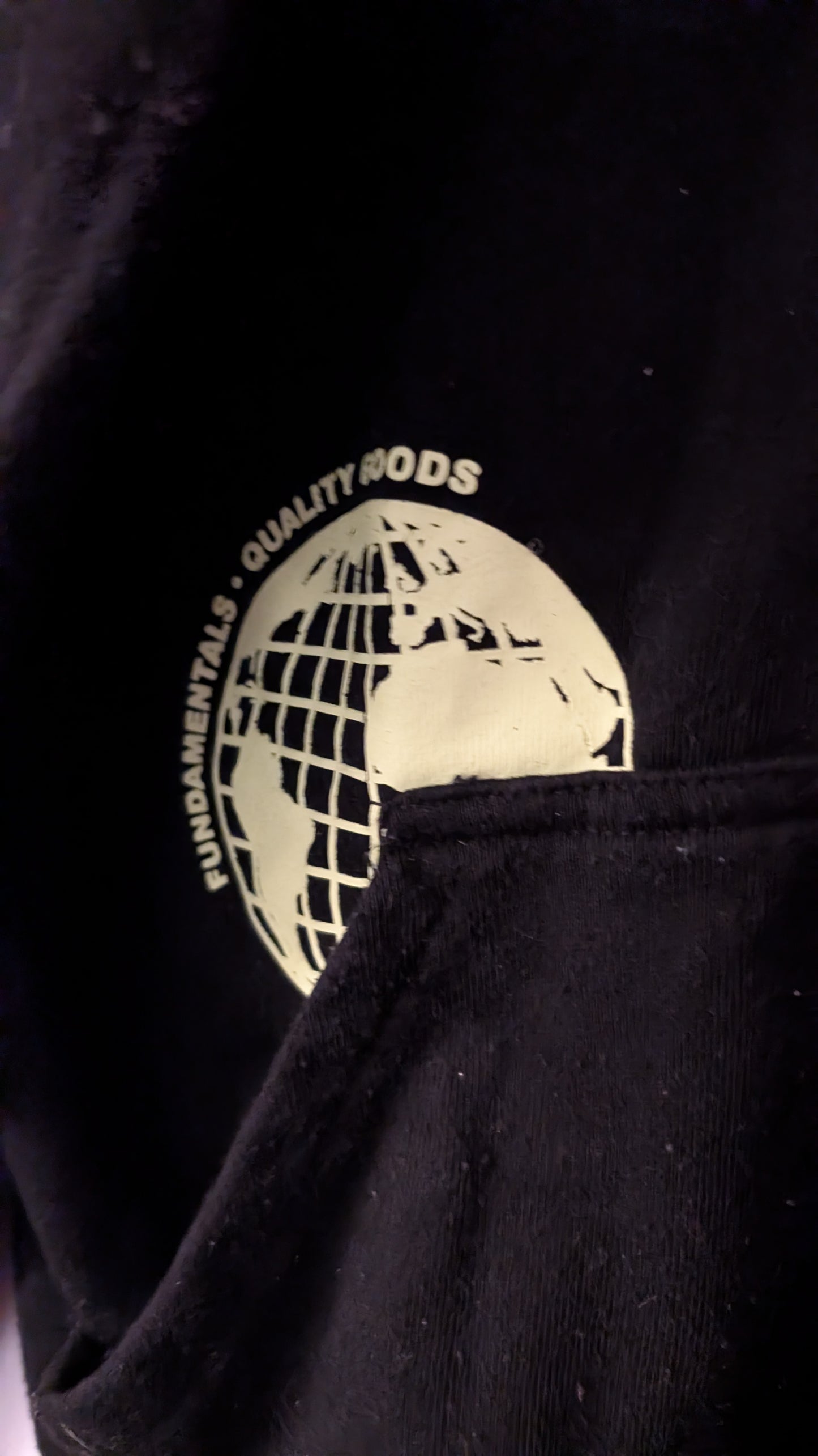 Urban Heritage Fundamentals Hoodie Black Neon Text Globe Graphic Size S/P
