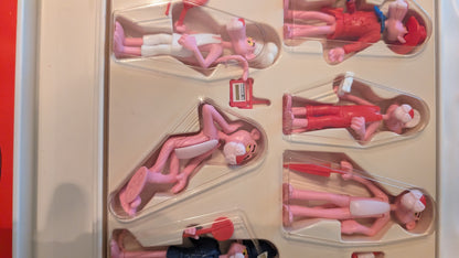 Vintage Kinder Surprise Pink Panther Carry Case 1989 Complete Set – Original Figures