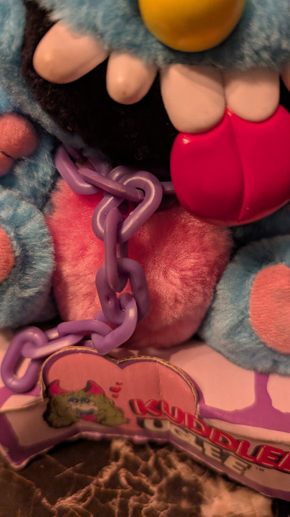Vintage 1980s Kuddlee Uglee Monster Plush w/ Chain – Original Box – Tara Toys
