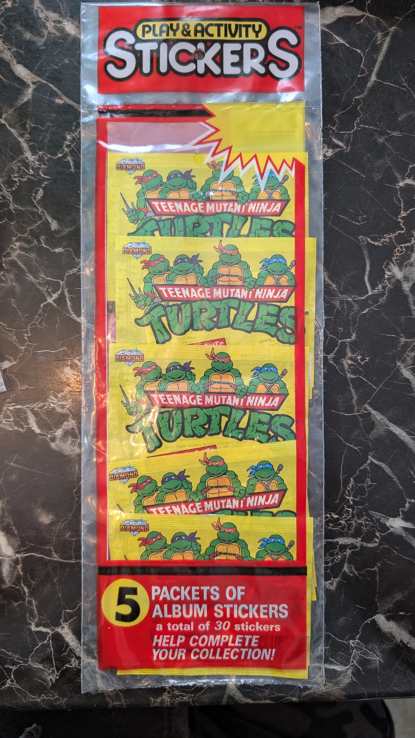 1989 Teenage Mutant Ninja Turtles TMNT Play & Activity Sticker Pack – 5 Sealed Packs
