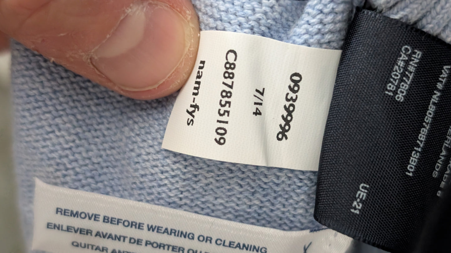 Tommy Hilfiger Men’s 1/4 Zip Knit Sweater Light Blue Cotton Size XXL