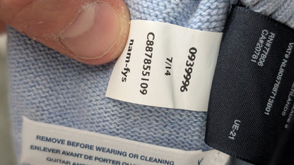 Tommy Hilfiger Men’s 1/4 Zip Knit Sweater Light Blue Cotton Size XXL