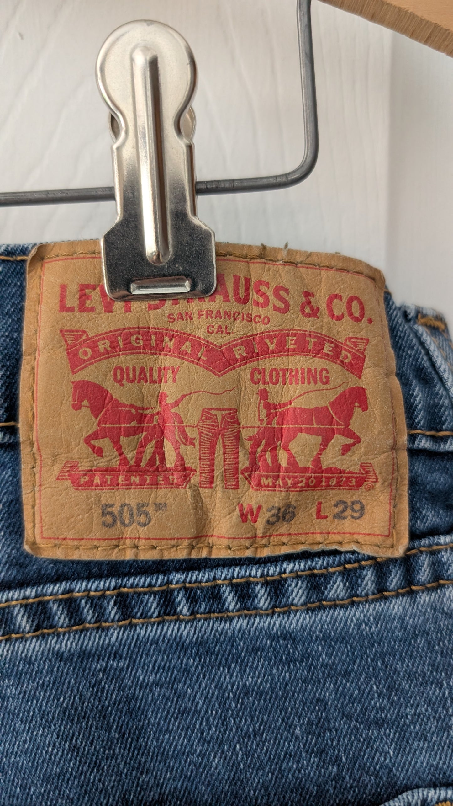 Levi’s 505 Regular Fit Jeans Men’s W36 L29 Blue Straight Leg Denim Zip Fly