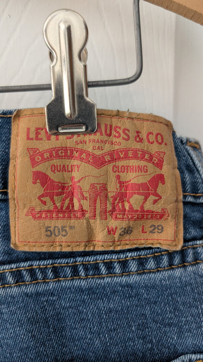 Levi’s 505 Regular Fit Jeans Men’s W36 L29 Blue Straight Leg Denim Zip Fly