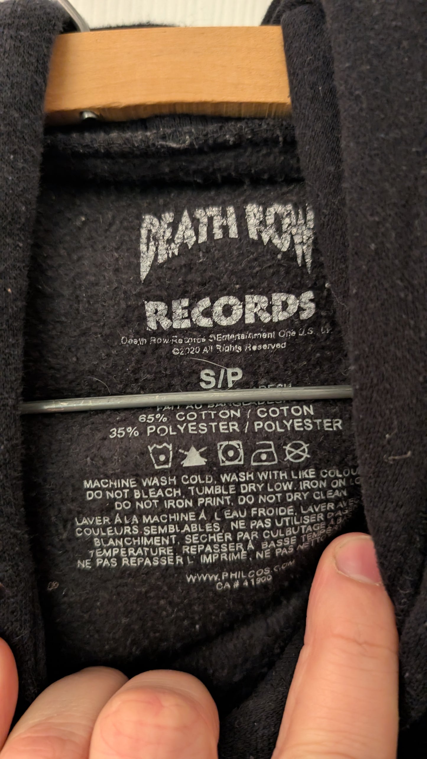 Death Row Records “Untouchable” Hoodie Black Electric Chair Logo Size S/P