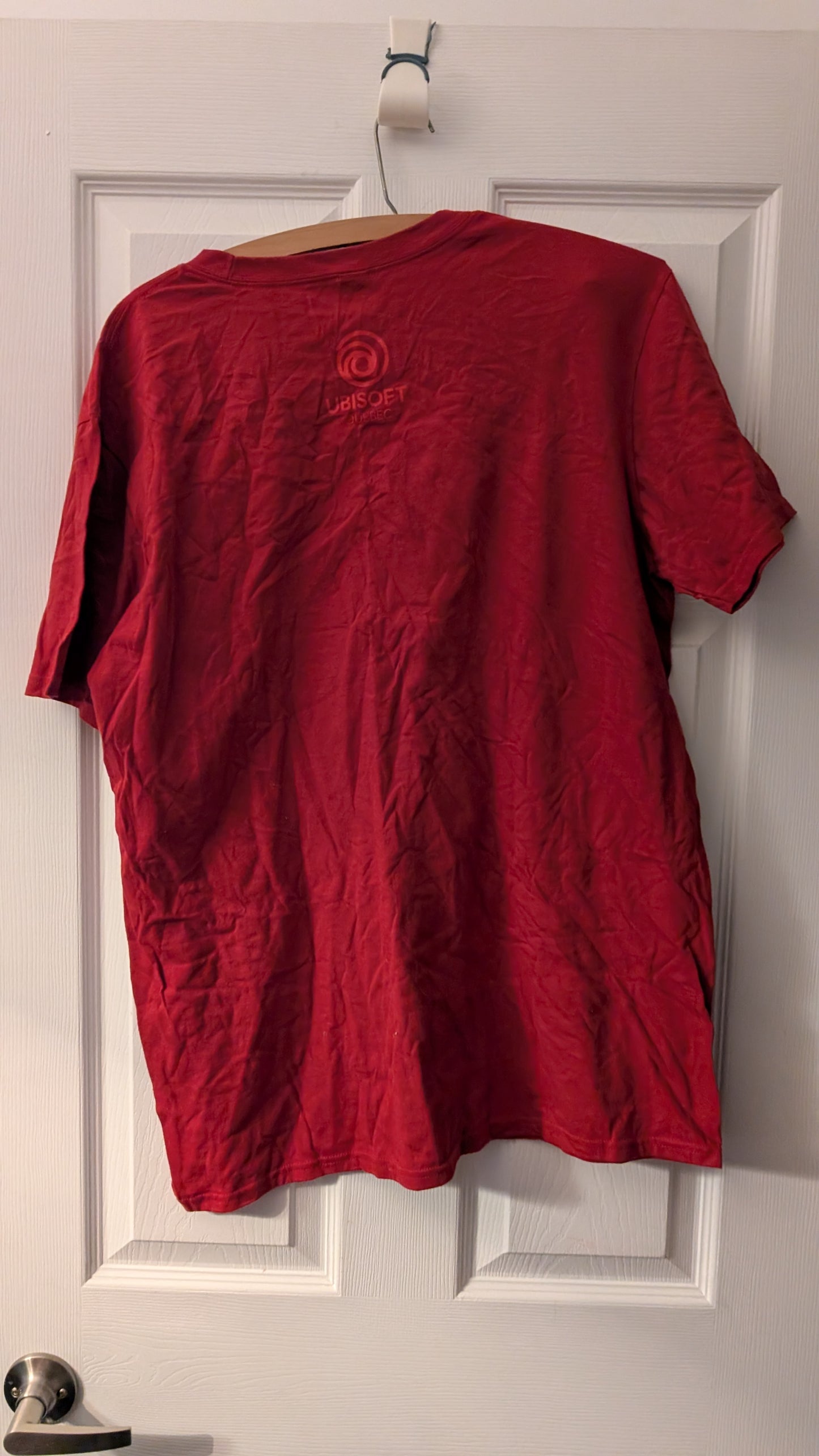 Ubisoft Quebec Assassin’s Creed Dev Team T-Shirt Red Abstergo Logo Anvil Large