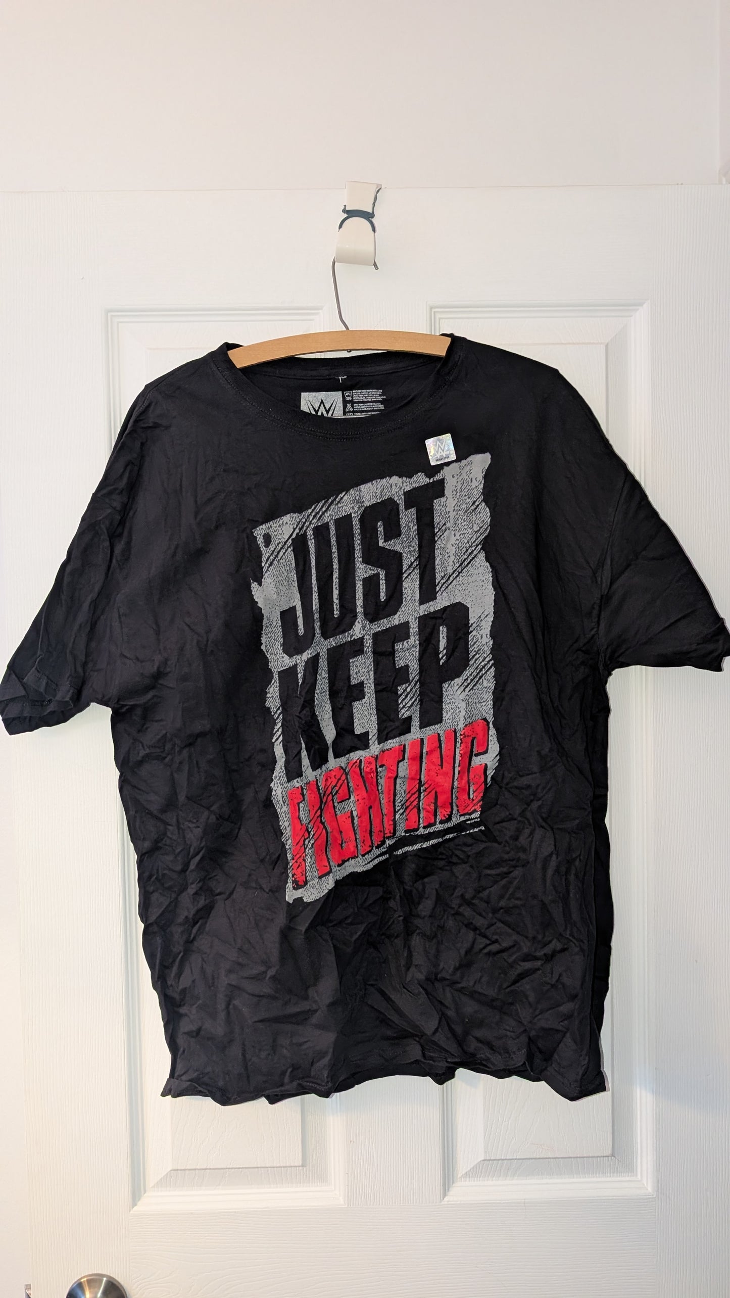 WWE Authentic “Just Keep Fighting” KO Kevin Owens T-Shirt Black XL Official