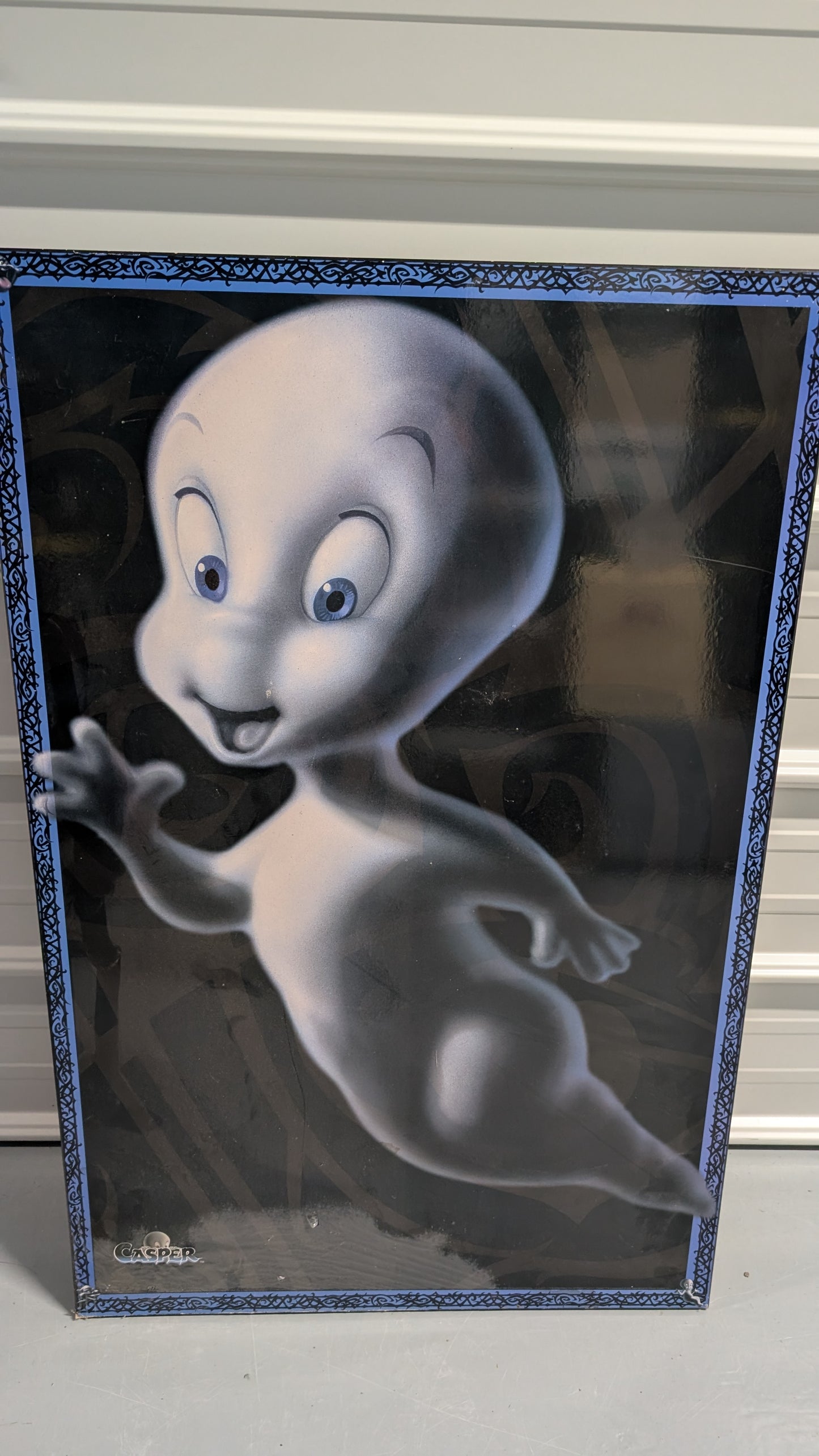 Vintage Casper The Friendly Ghost Wood Panel Wall Art Large Poster Size