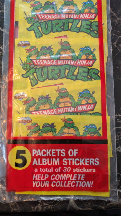 1989 Teenage Mutant Ninja Turtles TMNT Play & Activity Sticker Pack – 5 Sealed Packs