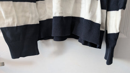 Tommy Hilfiger Men’s V-Neck Striped Sweater Navy white XXL Cotton Knit Pullover