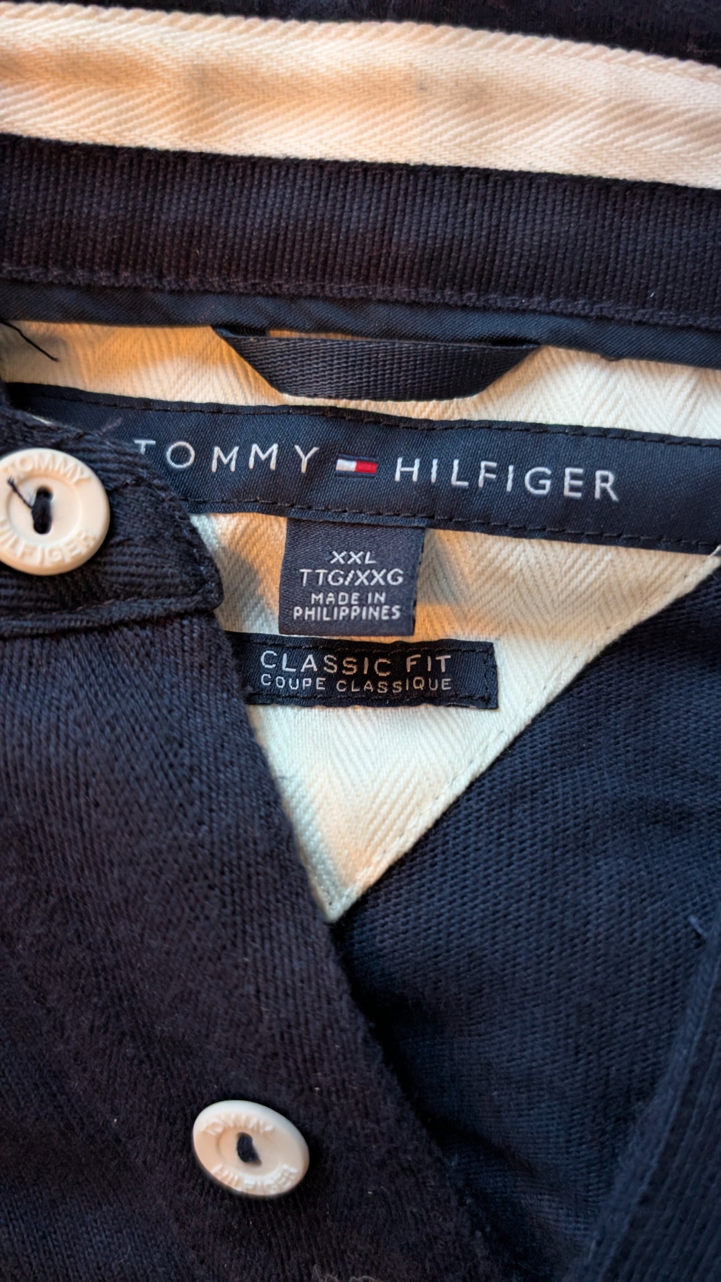 Tommy Hilfiger Classic Fit Hoodie Henley Pullover Navy Blue XXL