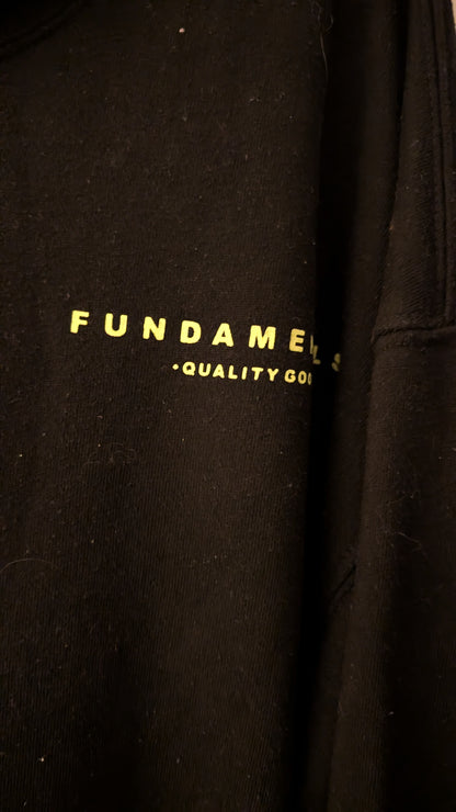 Urban Heritage Fundamentals Hoodie Black Neon Text Globe Graphic Size S/P