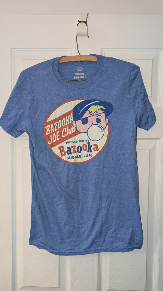 Bazooka Joe Club T-Shirt Blue Small Pop! Tees Topps Bubble Gum Official funko pop!