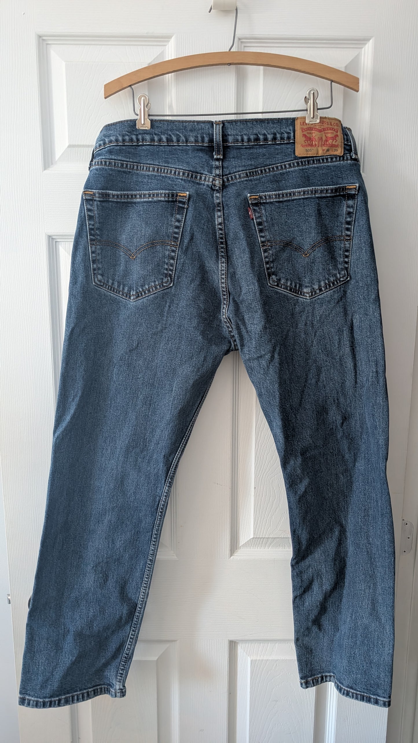 Levi’s 505 Regular Fit Jeans Men’s W36 L29 Blue Straight Leg Denim Zip Fly