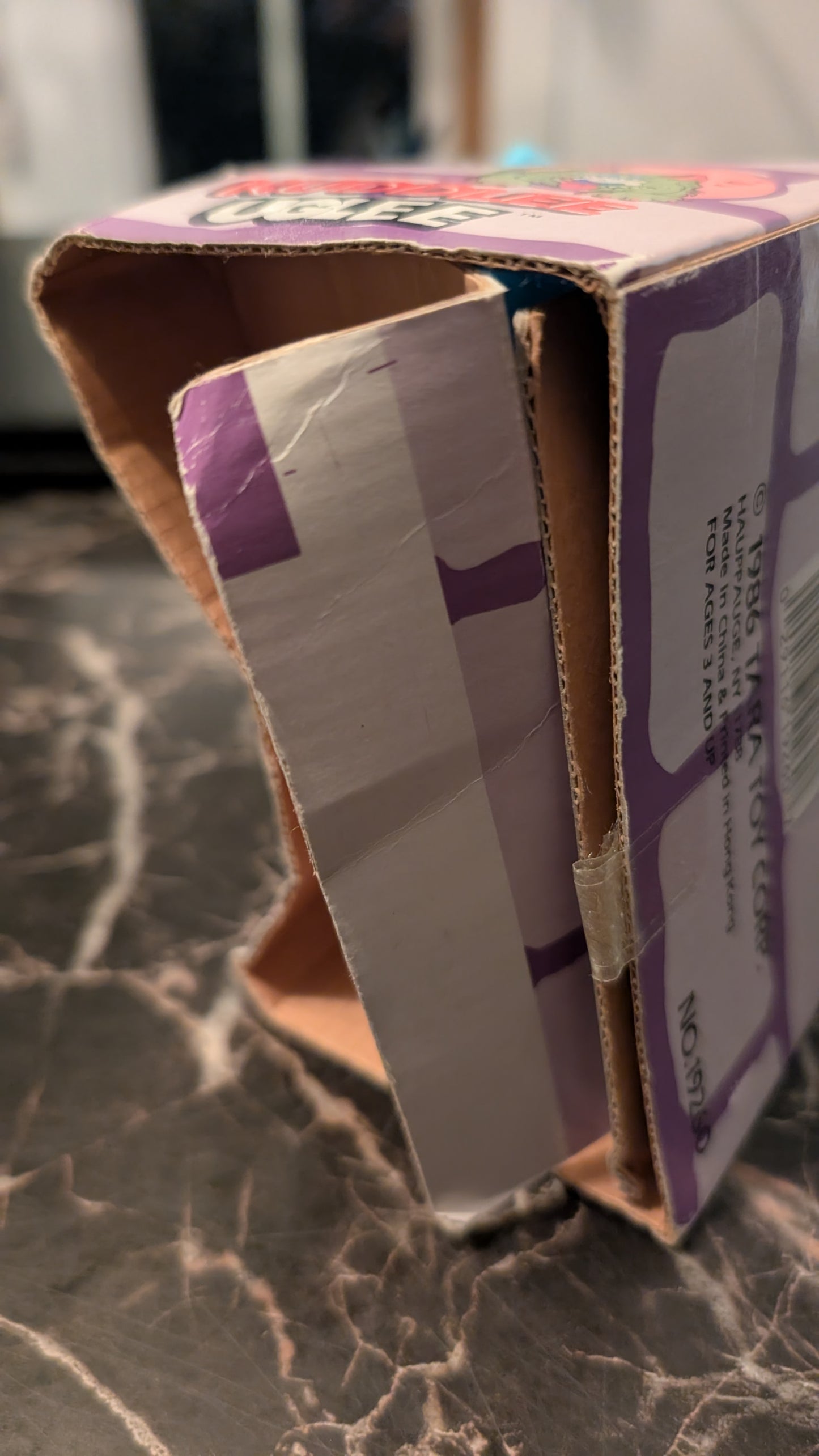 Vintage 1980s Kuddlee Uglee Monster Plush w/ Chain – Original Box – Tara Toys