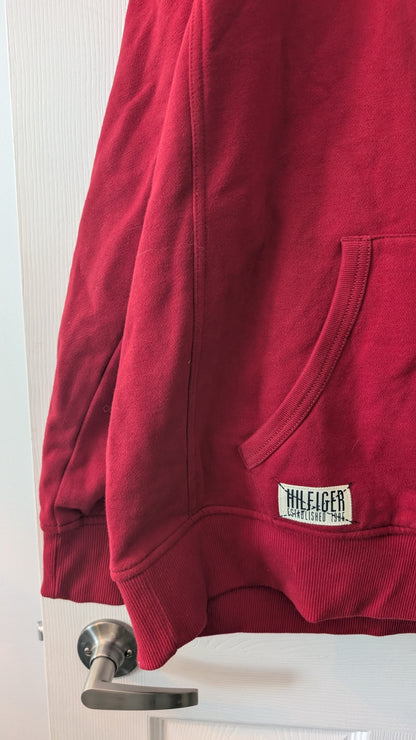 Tommy Hilfiger Men’s Full Zip Hoodie Red Fleece Lined Size XXL