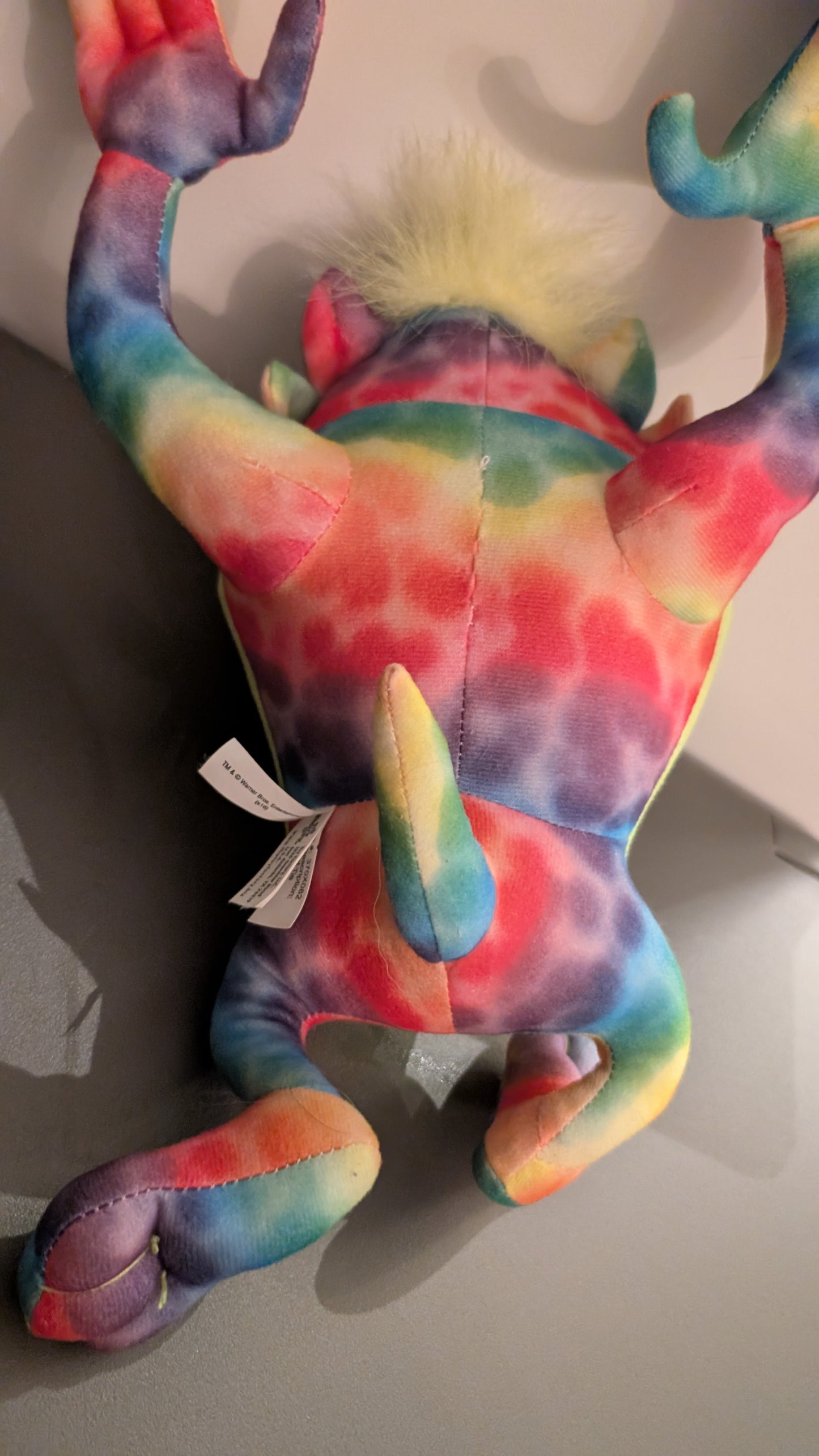Looney Tunes Plush Tazmanian Devil Tie Dye Taz Rainbow Colors WB Stuffed Animal 14"
