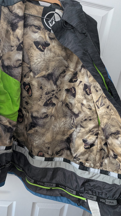 Vest Volcom Snowboard Jacket XL | Let It Storm Insulated Winter Coat Wolf Lining