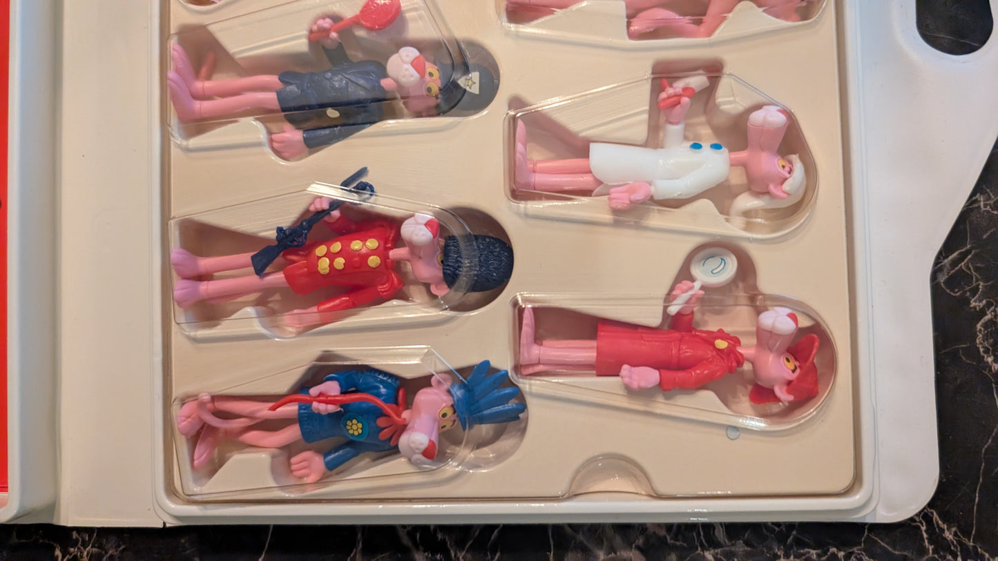 Vintage Kinder Surprise Pink Panther Carry Case 1989 Complete Set – Original Figures