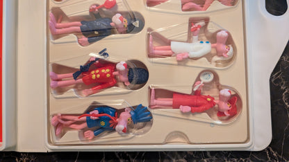 Vintage Kinder Surprise Pink Panther Carry Case 1989 Complete Set – Original Figures