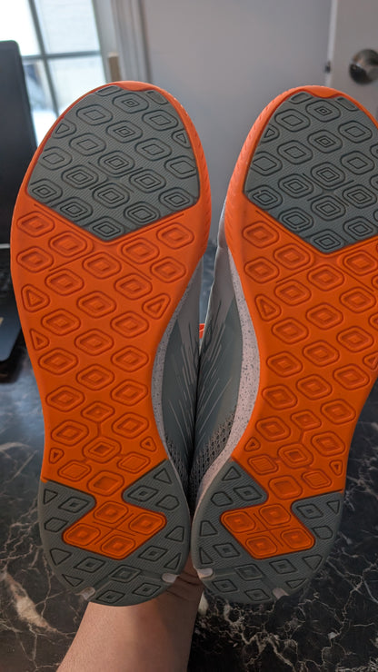 Decathlon Kipsta Indoor Soccer Shoes Futsal IC US 7 EU 40 Gray Orange