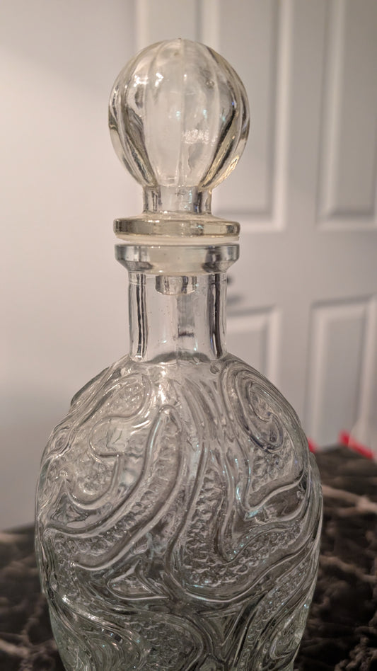 Vintage Italian Glass Decanter Bottle “LAW FORBIDS SALE OR THIS BOTTLE” Italy