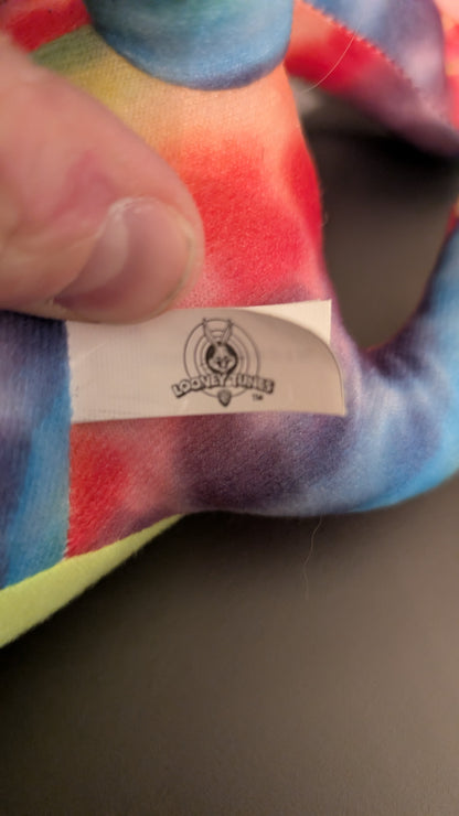 Looney Tunes Plush Tazmanian Devil Tie Dye Taz Rainbow Colors WB Stuffed Animal 14"