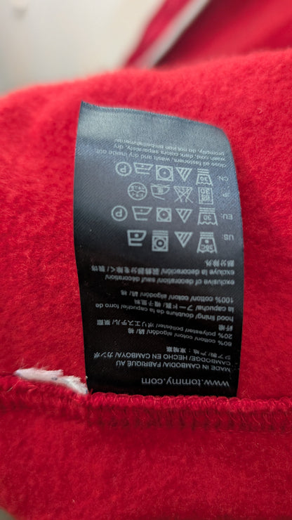 Tommy Hilfiger Men’s Full Zip Hoodie Red Fleece Lined Size XXL