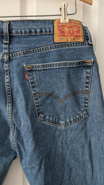 Levi’s 505 Regular Fit Jeans Men’s W36 L29 Blue Straight Leg Denim Zip Fly