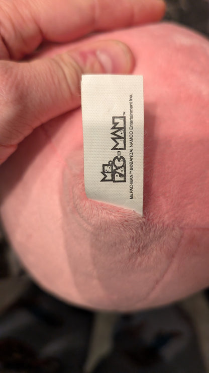 PAC MAN Pink Ghost Pinky 7 " Plush Toy Stuffed Bandai Namco Ms Pac Man Pink