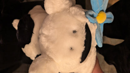 Vtg Cuddly Messengers Fido Dog Plush w/ Flower & Leash 22” 2003 Stuffed Toy