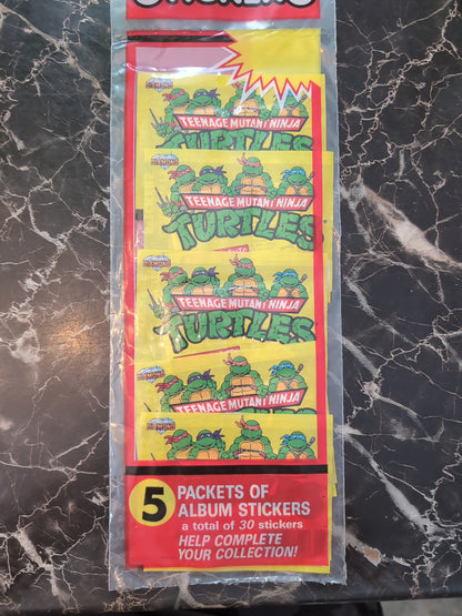 1989 Teenage Mutant Ninja Turtles TMNT Play & Activity Sticker Pack – 5 Sealed Packs
