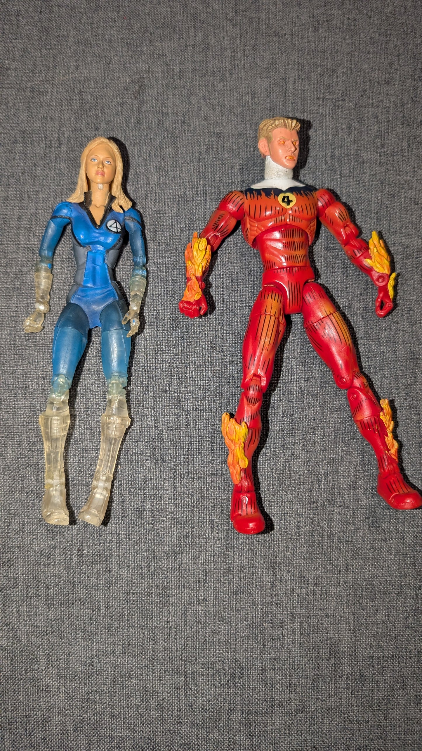 Fantastic Four Movie Figures Lot of 5 – Thing Mr Fantastic Invisible Woman Human Torch Doctor Doom (2004–2005 Toy Biz)