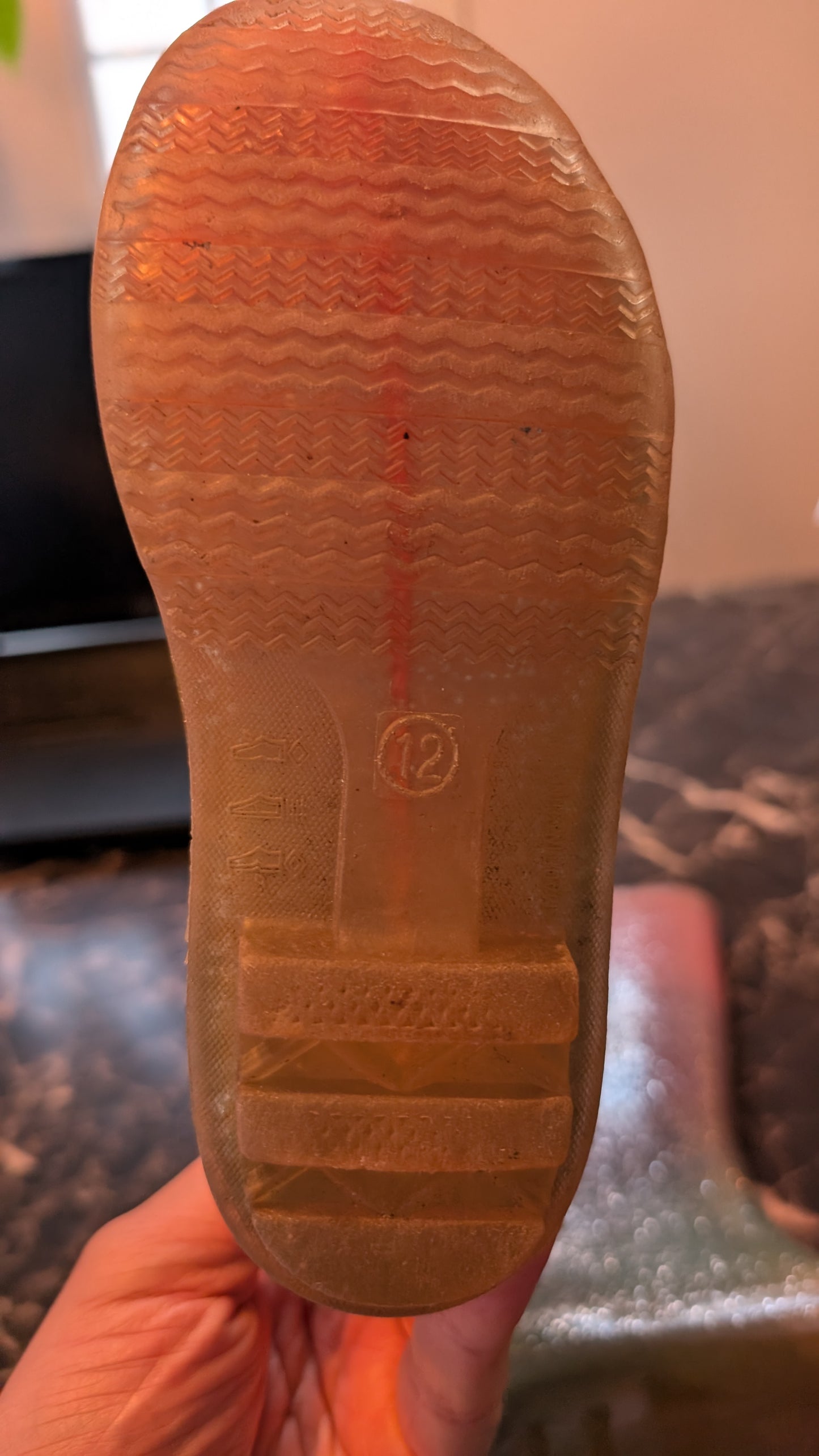 👟Girls Kids Glitter Rain Boots Pink Green Ombre Waterproof Rubber Toddler Size 12