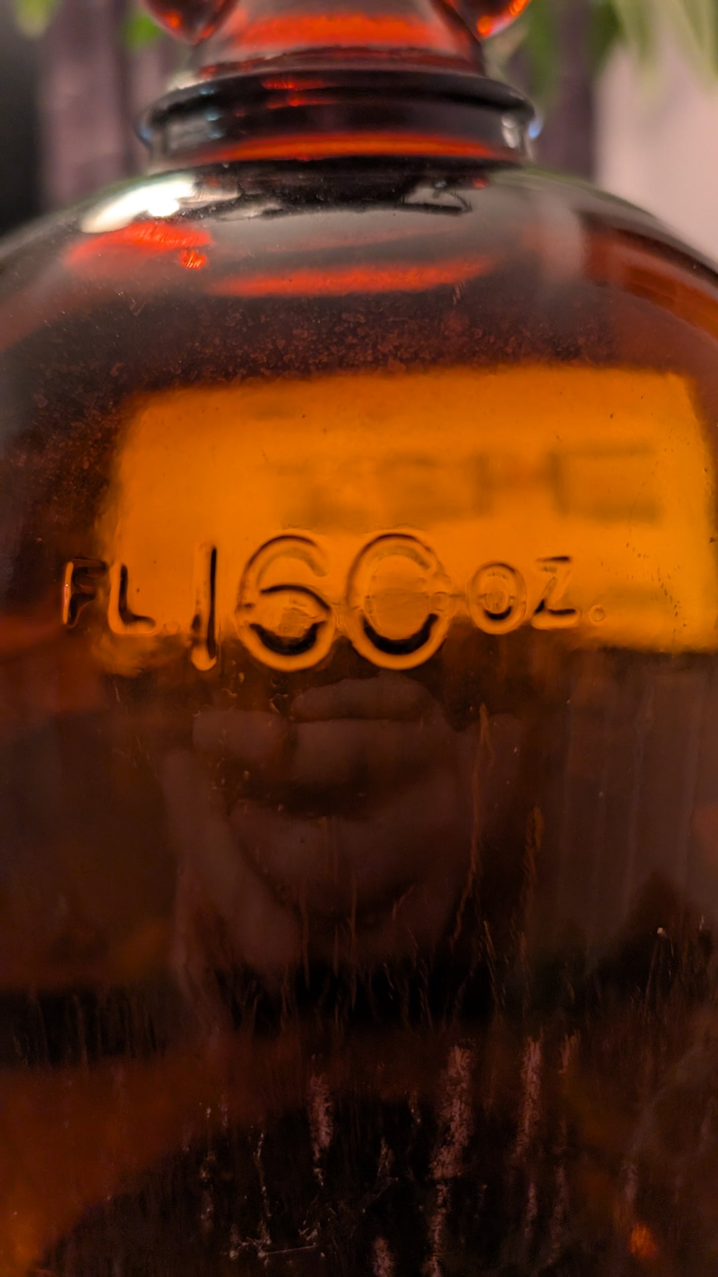 Vintage Amber Glass Jug 160 oz – Made in Canada – Wire Handle Brown Bottle