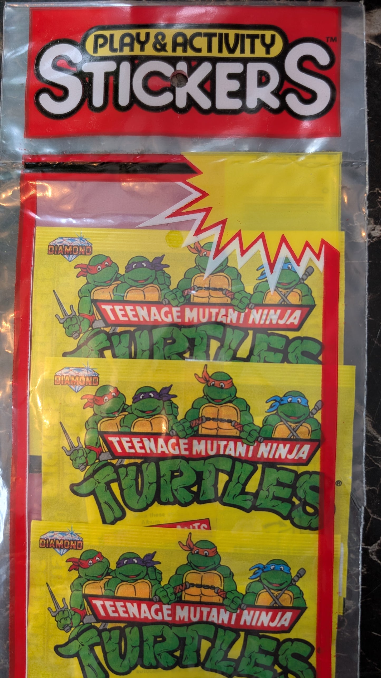 1989 Teenage Mutant Ninja Turtles TMNT Play & Activity Sticker Pack – 5 Sealed Packs