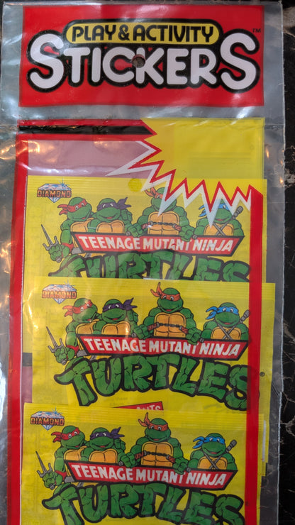 1989 Teenage Mutant Ninja Turtles TMNT Play & Activity Sticker Pack – 5 Sealed Packs